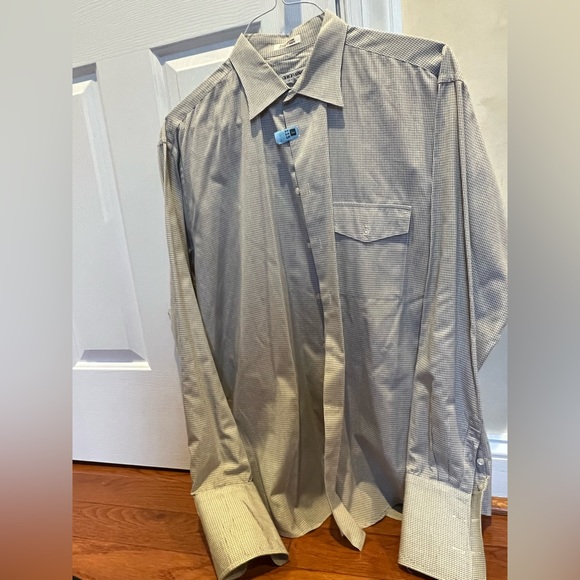 Giorgio Armani black and white box pattern button down men’s shirt - Picture 1 of 4